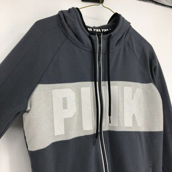 Victoria’s Secret charcoal grey silver zip hoodie - Picture 10 of 14